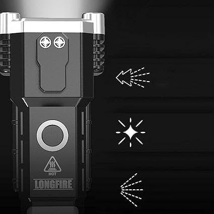 8-in-1 Rechargeable Emergency Flashlight Tool with Power Bank, Hammer, Cutter, Magnet & USB | Multi-Purpose Survival Torch