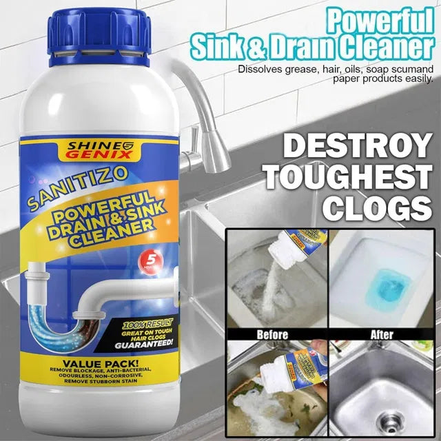 Sanitizo Powerful Drain & Sink Cleaner Powder 250 gm (Pack of 4)
